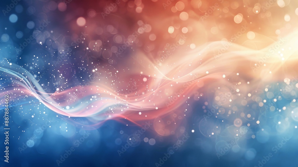 Blurred red white blue hues with ethereal shapes and sparkles Blurred red white blue hues with ethereal shapes and sparkles