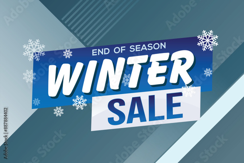 winter sale word text concept icon logo sign symbol vector note mega shopping style for use landing page, template, social media, web, mobile app, poster, banner, flyer, background, gift card, coupon
