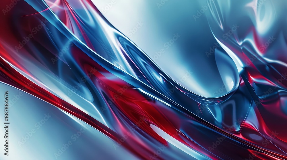 Blue metallic textures with red white shapes and light reflections Blue metallic textures with red white shapes and light reflections