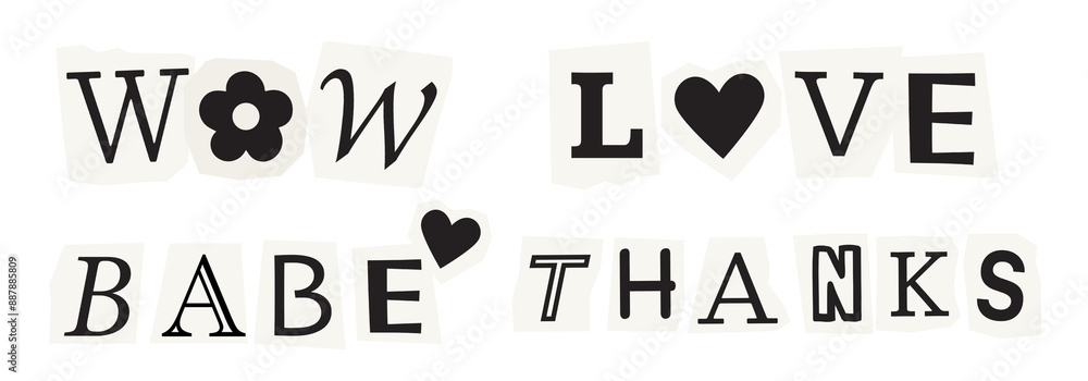 Word sticker png element set on transparent background Word sticker png element set on transparent background