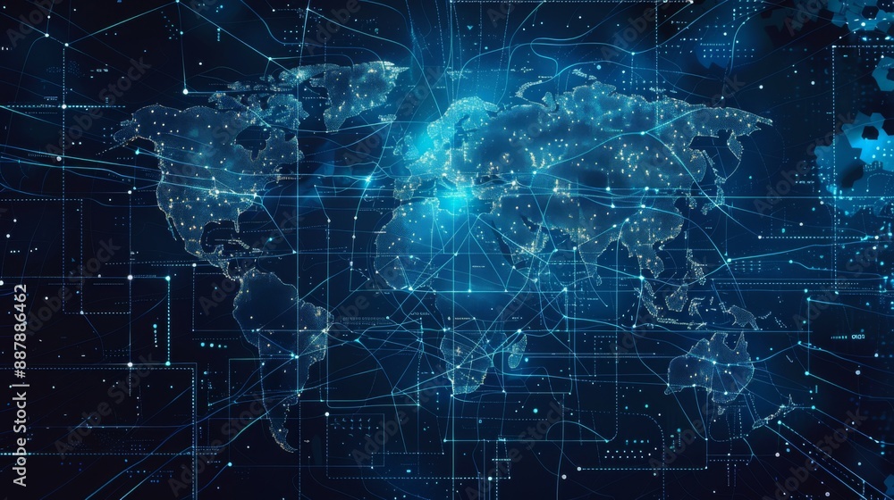 Obraz premium Digital Global Network
