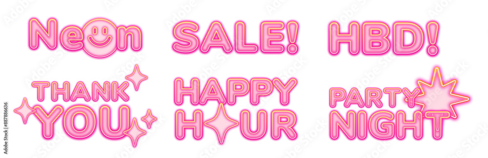 Neon words png on transparent background Neon words png on transparent background