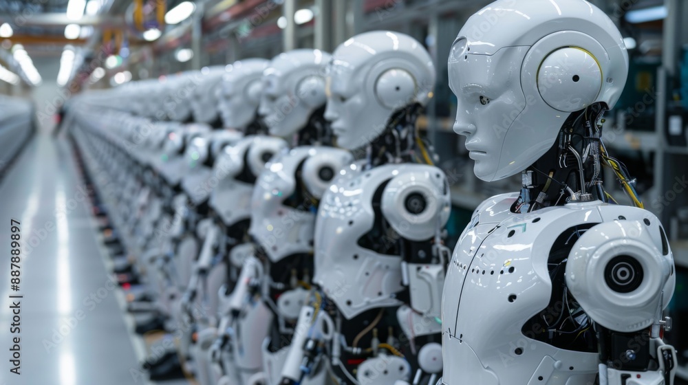 Fototapeta premium Robotic Assembly Line Technology