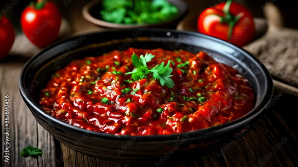 Deliciously vibrant tomato soup ready to warm your soul Deliciously vibrant tomato soup ready to warm your soul