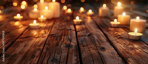 Illuminate a wooden table w...