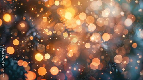 Background with a soft bokeh effect featuring blurred lights in various colors like yellow, orange, and white