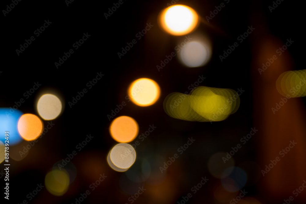 Abstract circular bokeh background of city night light, defocused Abstract circular bokeh background of city night light, defocused