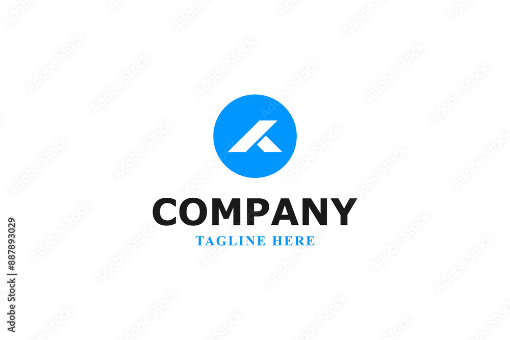 letters k and a inside a modern blue circle logo letters k and a inside a modern blue circle logo