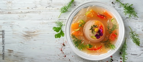 Appetizing fish aspic on a ...