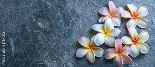 Plumeria flowers on a stone...
