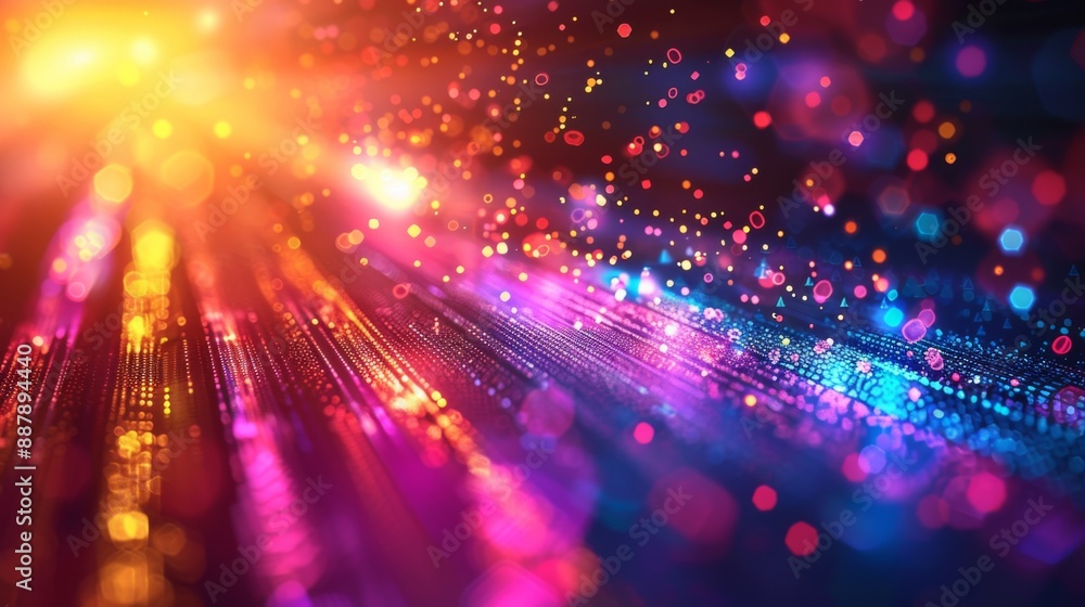 Fototapeta premium Abstract Glowing Fiber Optic Light Show