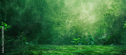 Vivid green backdrop with texture for chroma key compositions featuring copy space image © vxnaghiyev