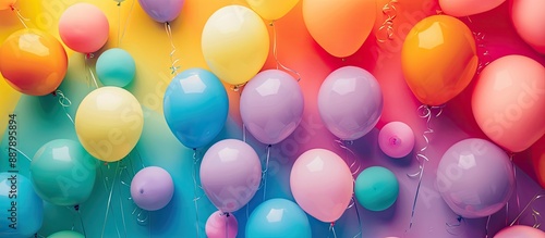 Colorful balloons atop a va...