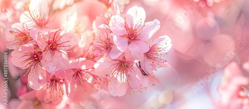 Blooming cherry blossoms wi...