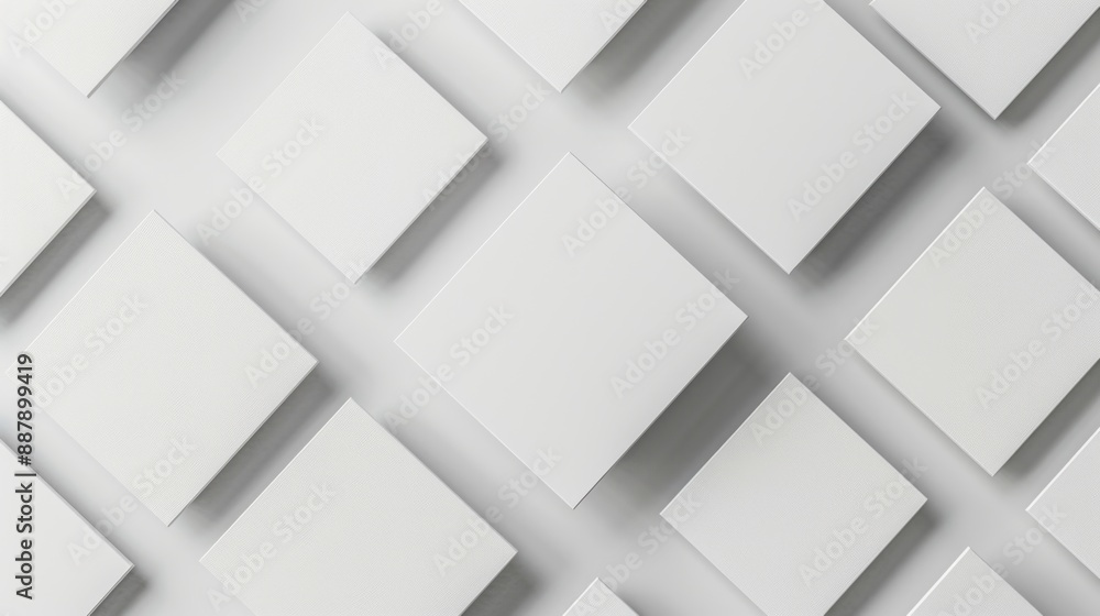 Blank white square cards on light background. Blank white square cards on light background.