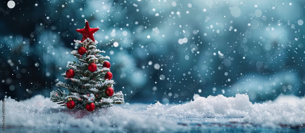 Winter themed background for Christmas and New Year holidays ideal for a Christmas greeting card with ample copy space image Winter themed background for Christmas and New Year holidays ideal for a Christmas greeting card with ample copy space image
