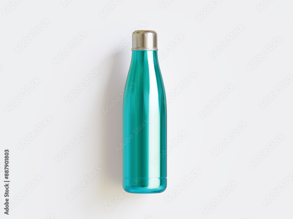 Water bottle color Steel metal thermo flask, 3d render mockup. Reusable stainless steel sport bottle, isolated on gray. Gym or travel water container, closed with cap, portable blank Water bottle color Steel metal thermo flask, 3d render mockup. Reusable stainless steel sport bottle, isolated on gray. Gym or travel water container, closed with cap, portable blank