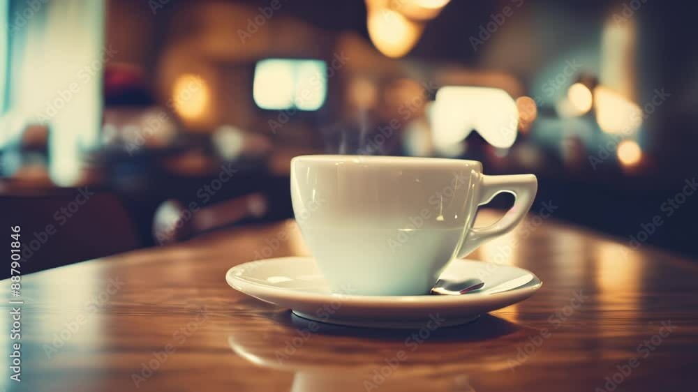 A moment of tranquility with a warm cup of coffee A moment of tranquility with a warm cup of coffee