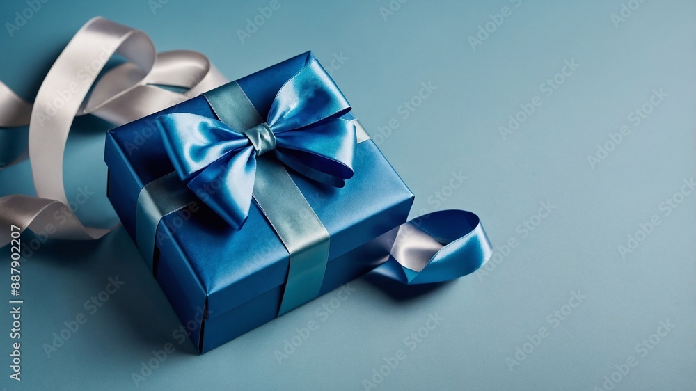 Gift box with a bow on a plain background. Gift box with a bow on a plain background.