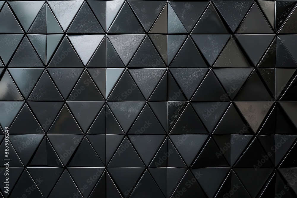 sleek black triangular tile wallpaper with polished semigloss finish modern 3d wall background render sleek black triangular tile wallpaper with polished semigloss finish modern 3d wall background render