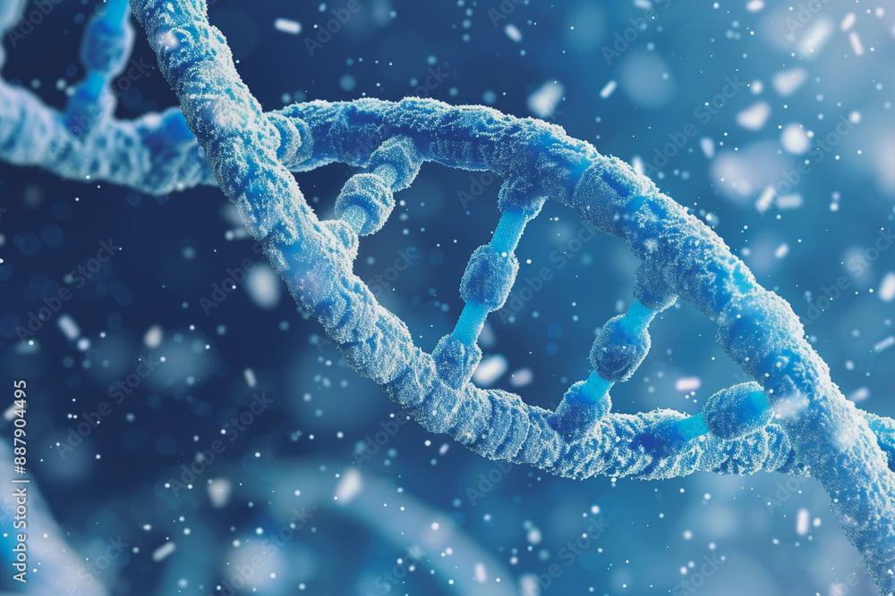 Close-up of the double helix structure of DNA. Close-up of the double helix structure of DNA.
