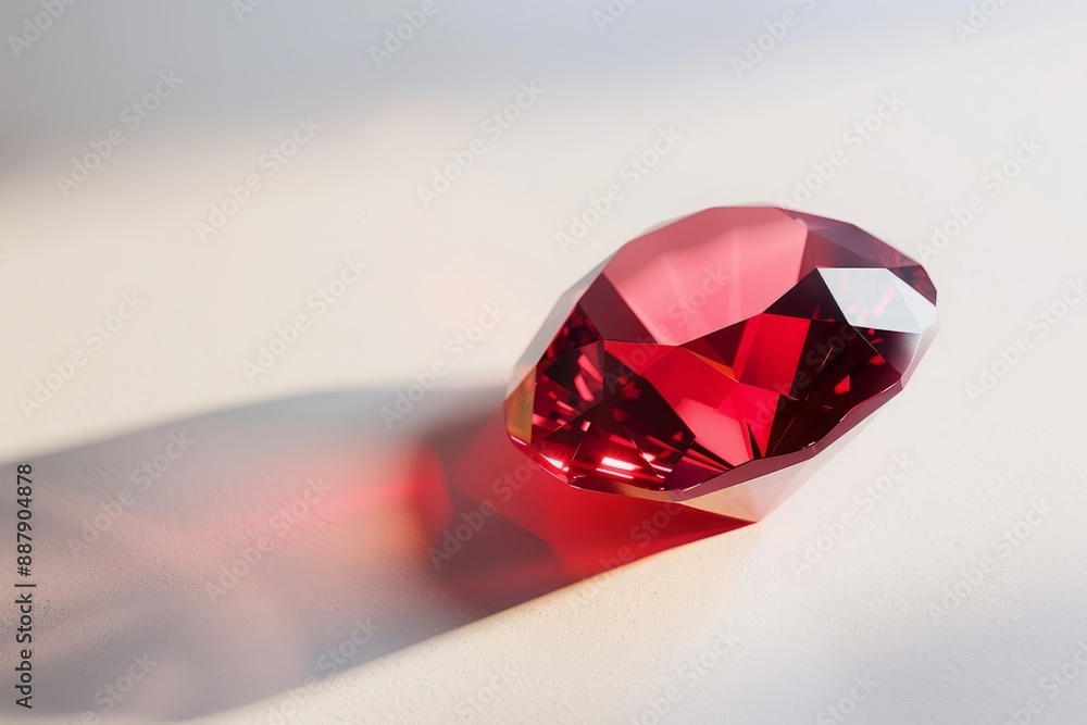 ruby gemstone, showcasing its deep red hues and internal facets ruby gemstone, showcasing its deep red hues and internal facets
