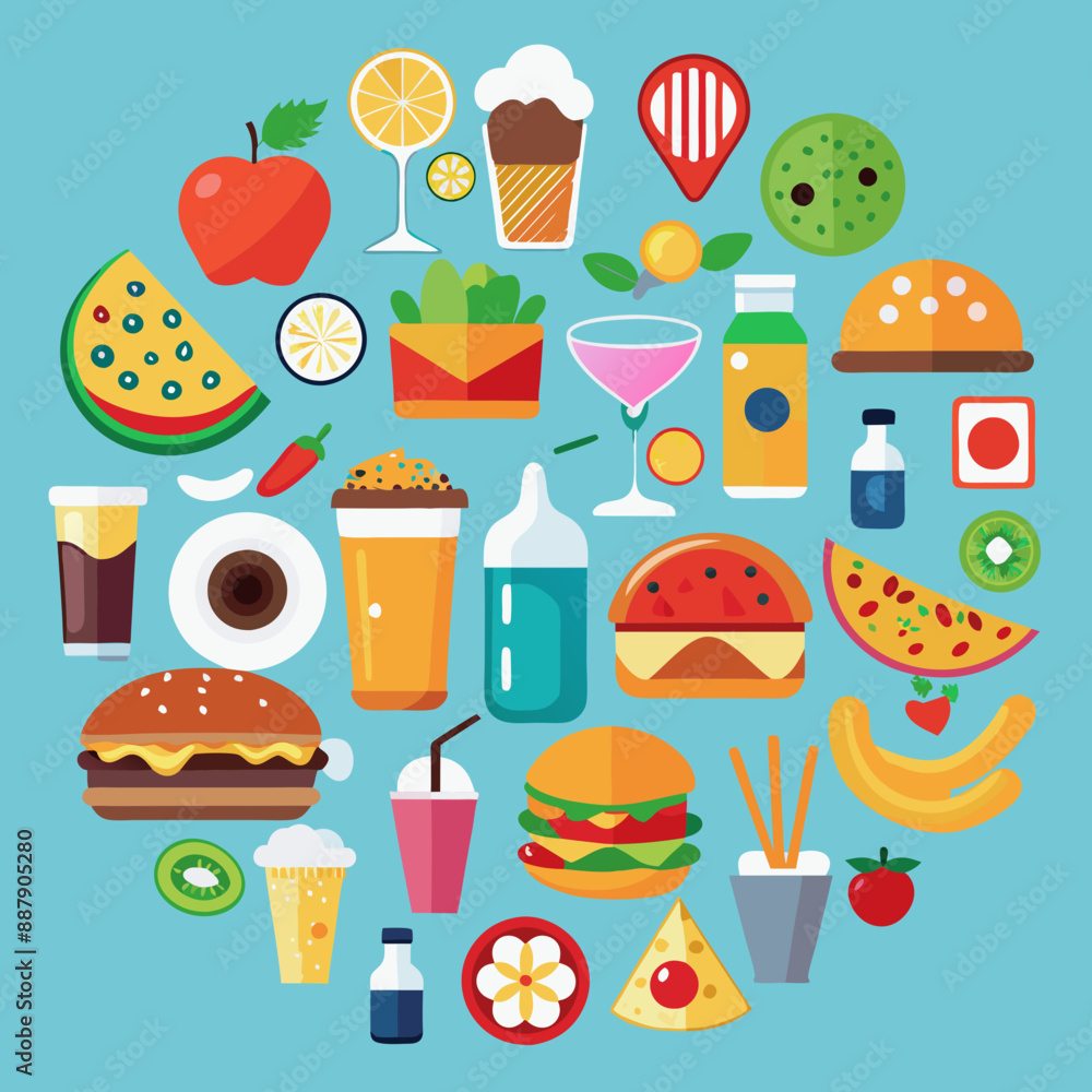 food and drink icons logo vector illustration food and drink icons logo vector illustration
