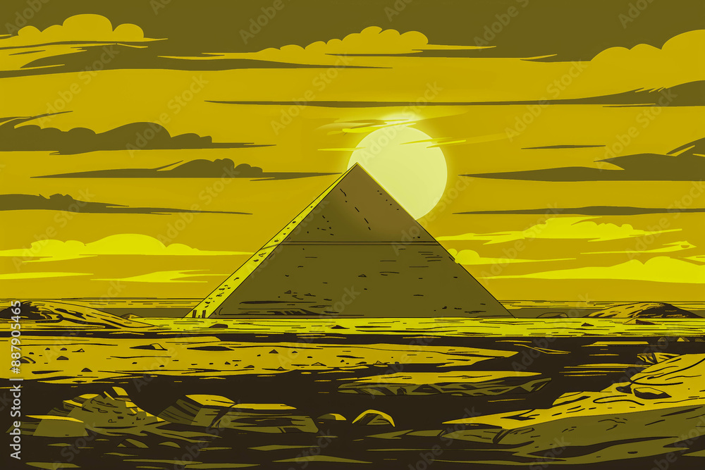 Great Pyramid of Giza standing majestically against the backdrop of the ...