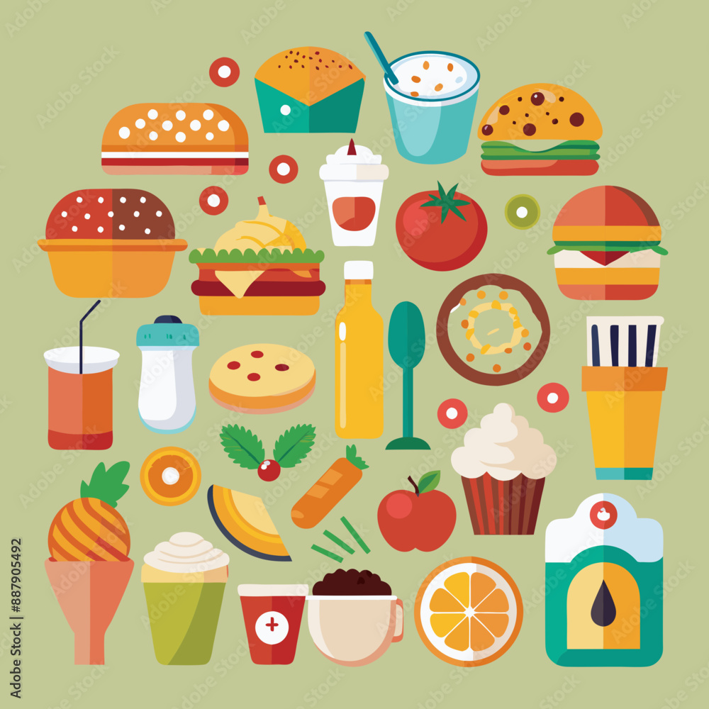 food and drink icons logo vector illustration food and drink icons logo vector illustration