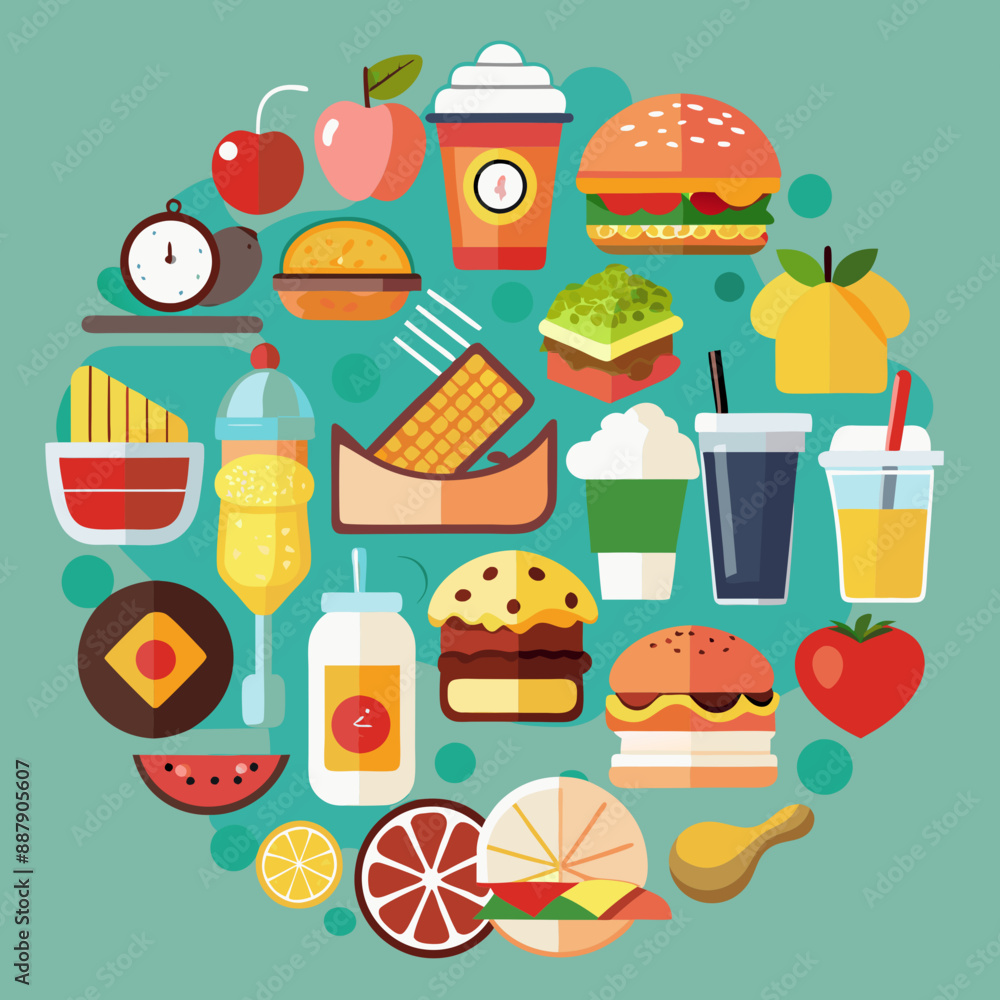 food and drink icons logo vector illustration food and drink icons logo vector illustration