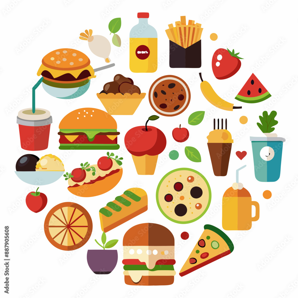 food and drink icons logo vector illustration food and drink icons logo vector illustration