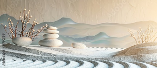 A serene Zen garden with st...