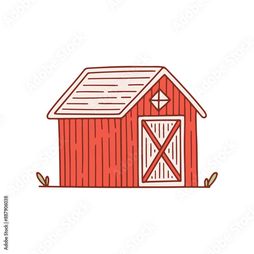 Doodle of a wooden shed with planks