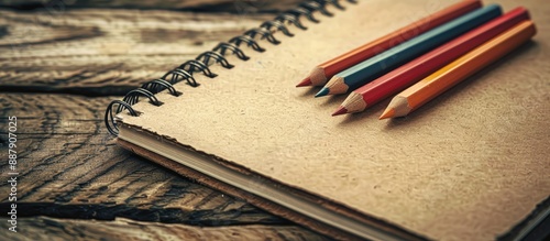 Color pencil on a wooden ta...