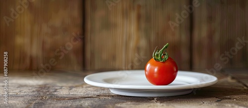 Cherry tomato on a white pl...
