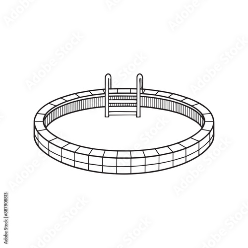 Doodle of a concrete pool with rebar and tiles