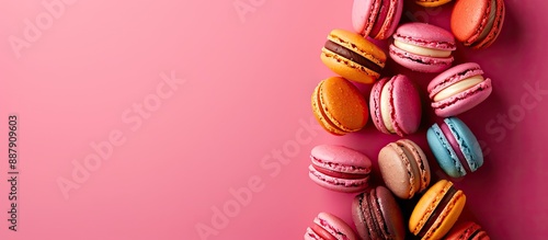 Colorful macaroons arranged...