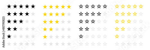Star rating vector isolated icon. Customer service rating. Rating satisfaction. Vector illustration