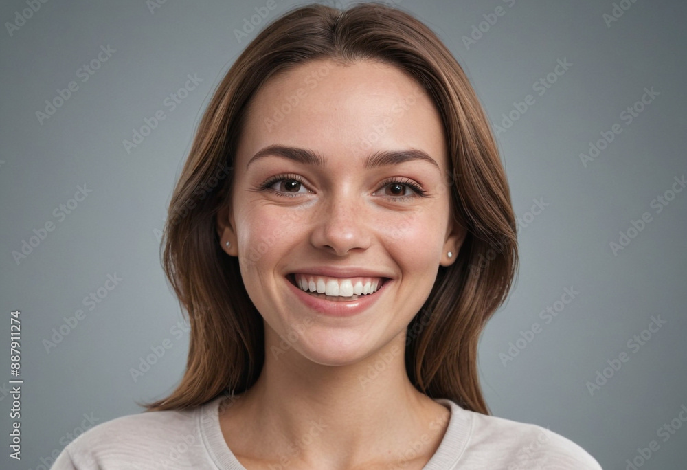 Portrait view of a regular happy smiling Chad woman, ultra realistic, candid, social media, avatar image, plain solid background Portrait view of a regular happy smiling Chad woman, ultra realistic, candid, social media, avatar image, plain solid background