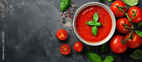 Top view of homemade tomato...