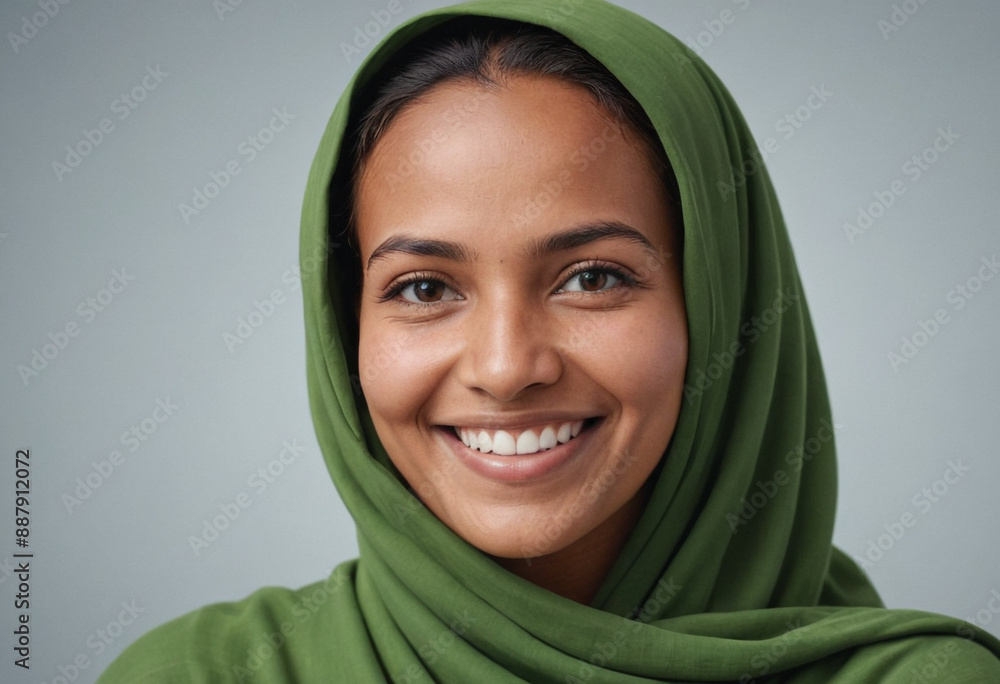 Portrait view of a regular happy smiling Mauritania woman, ultra realistic, candid, social media, avatar image, plain solid background Portrait view of a regular happy smiling Mauritania woman, ultra realistic, candid, social media, avatar image, plain solid background