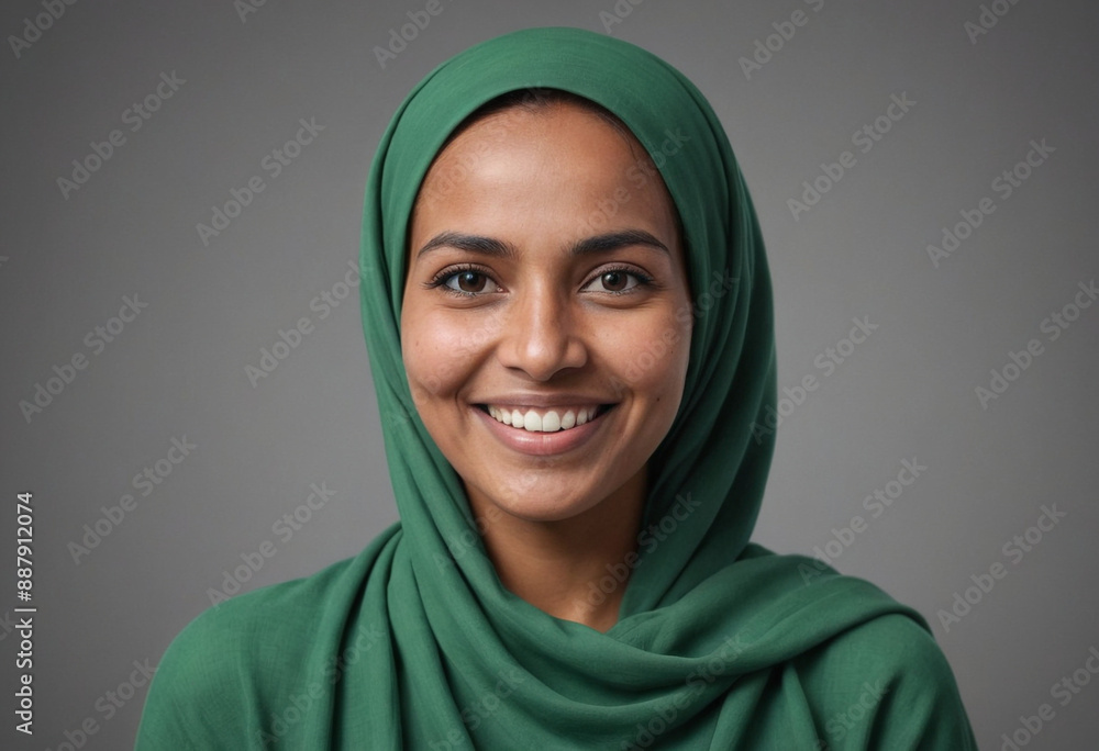Portrait view of a regular happy smiling Mauritania woman, ultra realistic, candid, social media, avatar image, plain solid background Portrait view of a regular happy smiling Mauritania woman, ultra realistic, candid, social media, avatar image, plain solid background