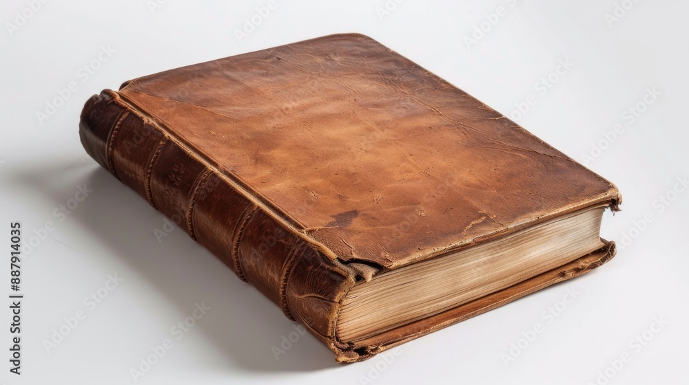 Obraz premium Brown book in isolation on white surface