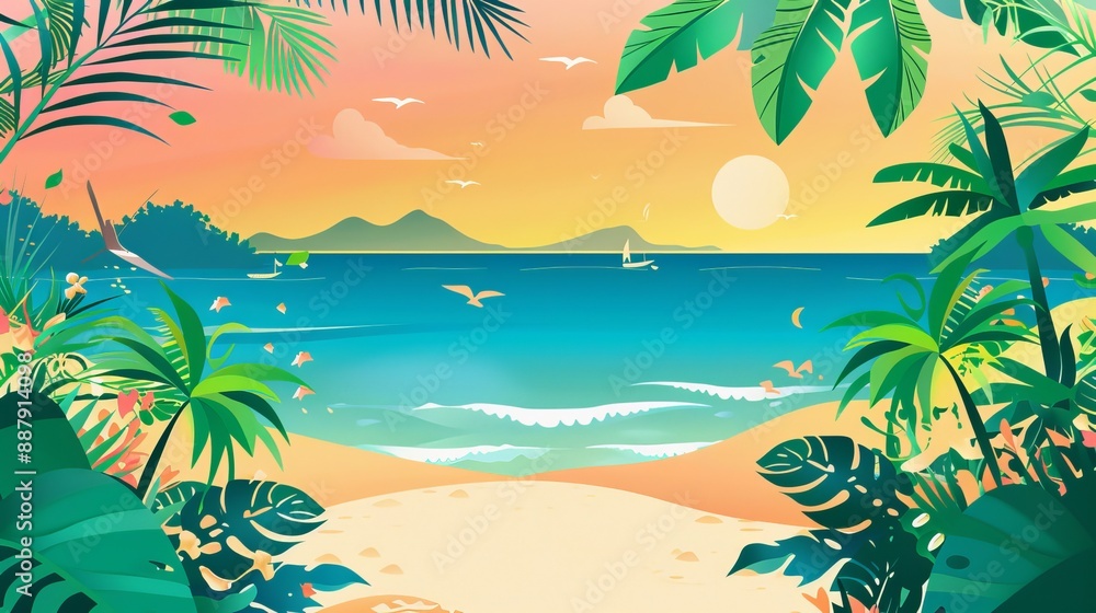 Summer concept wallpaper design Summer concept wallpaper design