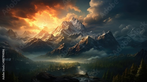 Towering mountains standing in majestic splendor