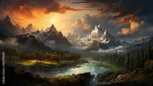Towering mountains standing in majestic splendor