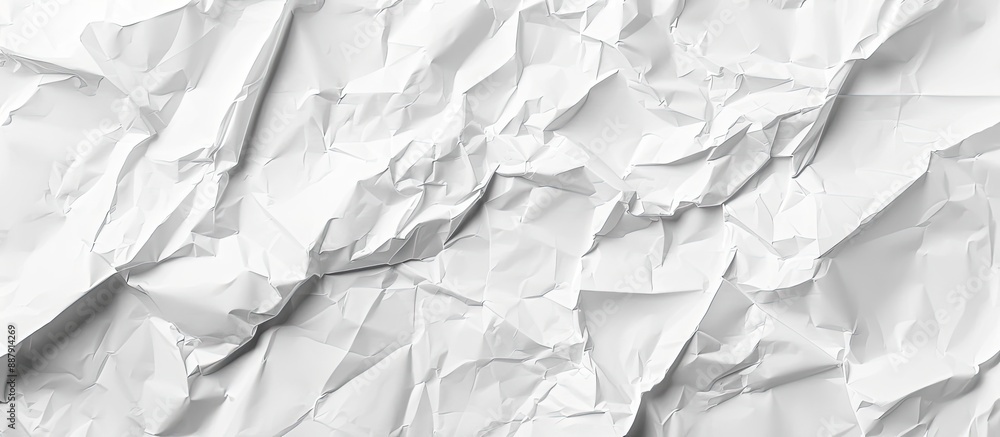 Obraz premium Crumpled white paper texture with copy space image