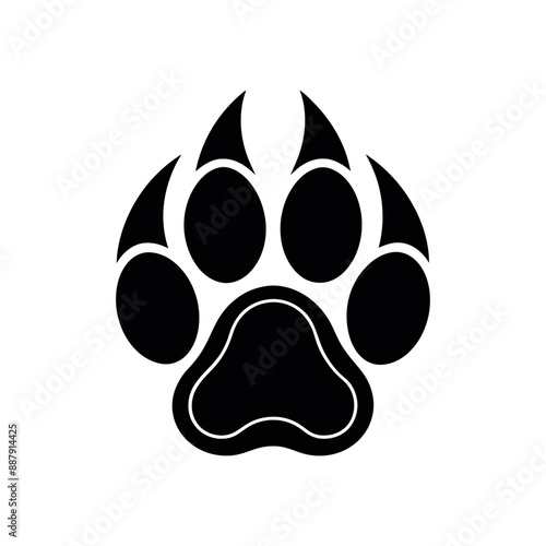 Paw vector foot trail print of cat. Dog, Paw icon set. paw print icon vector. dog or cat paw