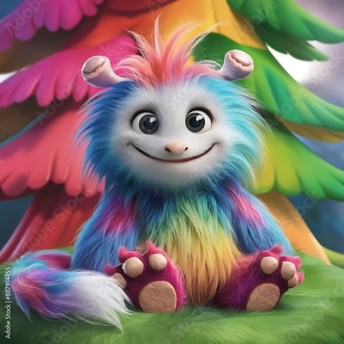 3d cute furry monster,3d cartoon character wallpaper