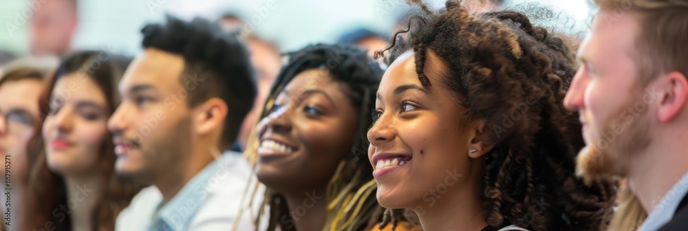 A diverse group of people at an event. A diverse group of people at an event.